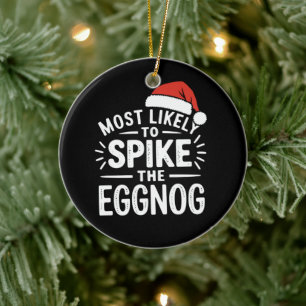 Am ehesten wird der Eierpunsch zum Weihnachtsfest Keramik Ornament