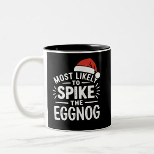 Am ehesten wird der Eierpunsch zum Weihnachtsfest Zweifarbige Tasse