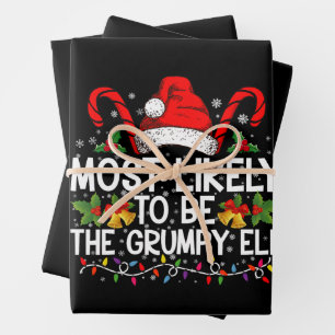 Am ehesten wird der mürrische Elf lustiges Xmas Geschenkpapier Set