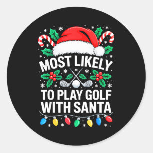 Am ehesten wird Golf mit Santa-Shirt-Familie C ges Runder Aufkleber