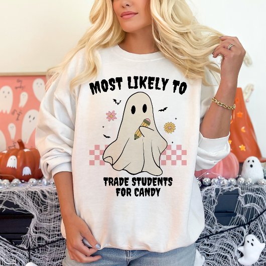 Am ehesten wird Halloween-Geisterlehrer übereinsti Sweatshirt