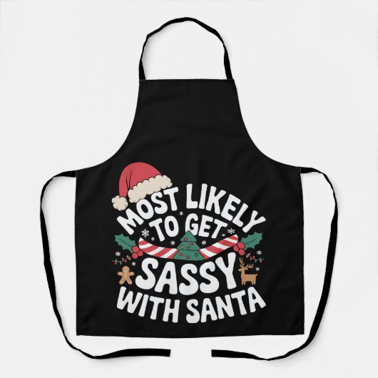 Am ehesten wird man mit Santa Christmas Xmas frech Schürze (Vorderseite)