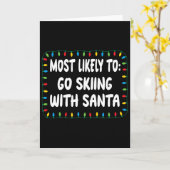 Am ehesten wird man mit Santa Ski fahren - Lustige Karte (Gelbe Blume)