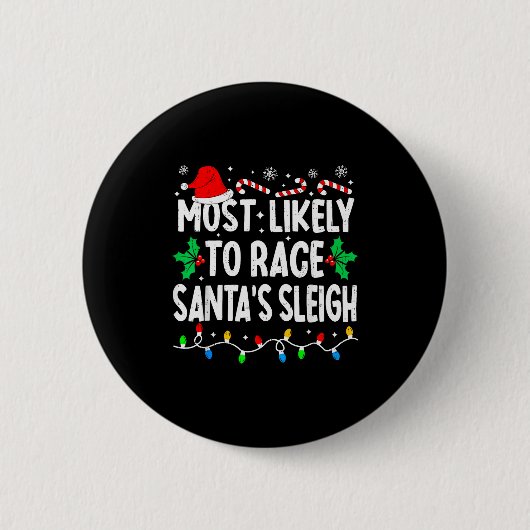 Am ehesten wird man mit Santas Schlitten Familien- Button (Vorderseite)