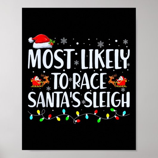 Am ehesten wird man mit Santas Schlitten Familienw Poster (Vorne)