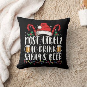 Am ehesten wird man Santa's Bier trinken Weihnacht Kissen