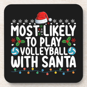 Am ehesten wird mit Santa Weihnachten Volleyball s Getränkeuntersetzer
