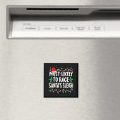 Am ehesten wird Renn-Santa-Schlitten Familien-Matc Magnet (In Situ (Geschirrspüler))