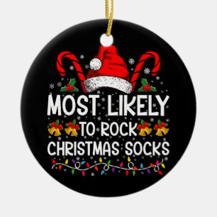 Am ehesten wird Rock Christmas Socken Lustiges Xma Keramik Ornament