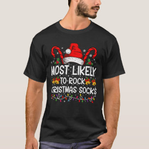 Am ehesten wird Rock Weihnachten Socken Lustiges X T-Shirt