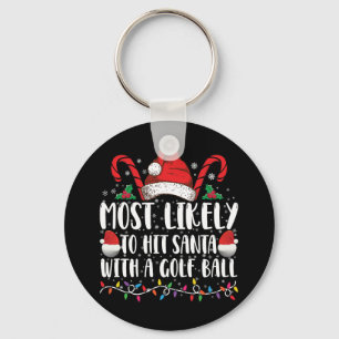 Am ehesten wird Santa mit einem Golfball Xmas getr Schlüsselanhänger