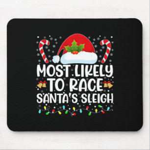 Am ehesten wird Santa's Schlitten Familienweihnach Mousepad