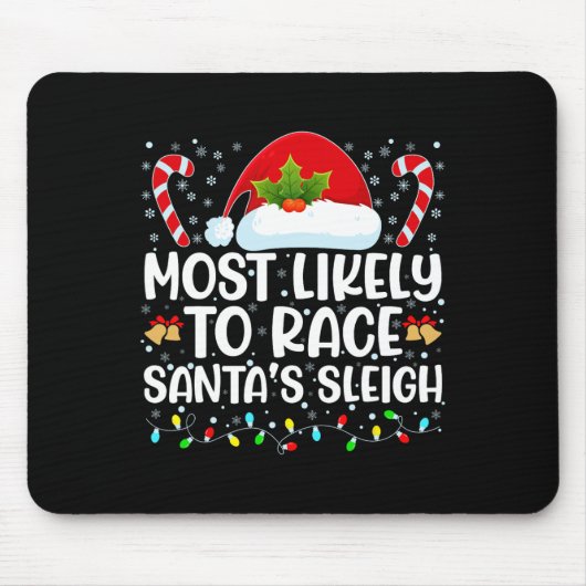 Am ehesten wird Santa's Schlitten Familienweihnach Mousepad (Vorne)