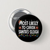 Am ehesten wird Weihnachtsmanns Schlitten Familien Button (Vorne & Hinten)