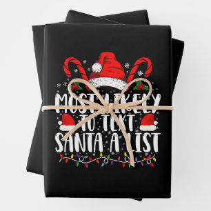 Am ehesten würde man Santa eine Liste passend zu W Geschenkpapier Set