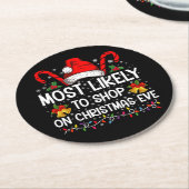 Am ehesten zu Weihnachten kaufen Runder Pappuntersetzer (Angewinkelt)