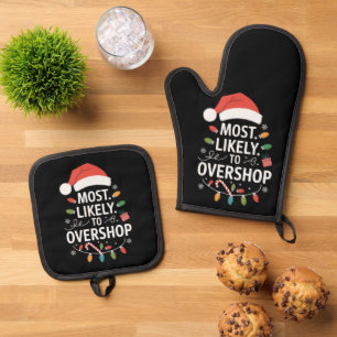 Am ehesten zum Über-Shopping-Trupp Familien-Weihna Ofenhandschuh & Topflappen-Set