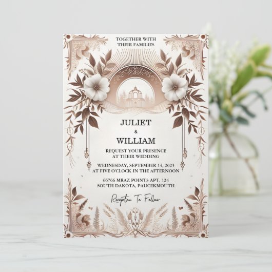 Am einfachen traditionellen Heiraten Vow-Erneuerun Einladung (Stehend Vorderseite)