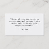 Am einfachsten ohne gotische Schablone Visitenkarte (Rückseite)