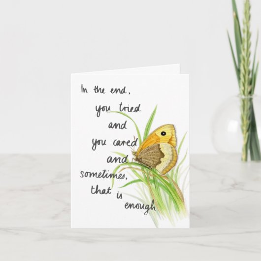 Am Ende der gelben Schmetterlingskarte Karte (Vorderseite)