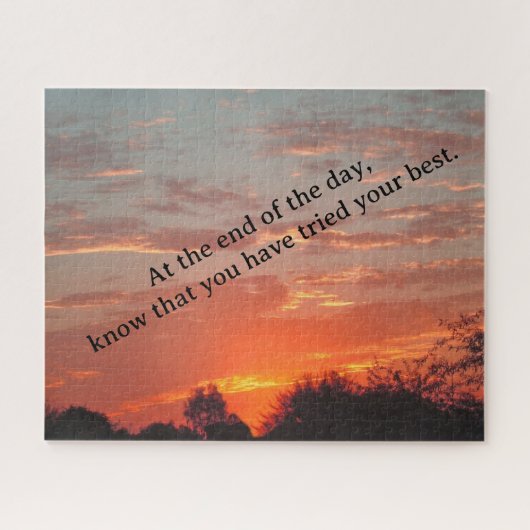 Am Ende des Tages Sonnenuntergang Inspirierend Puzzle (Horizontal)