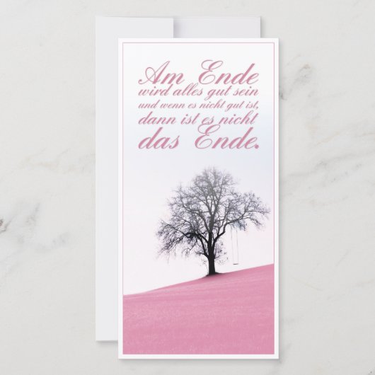 Am Ende Ende wird sich gut sein (Vorderseite)