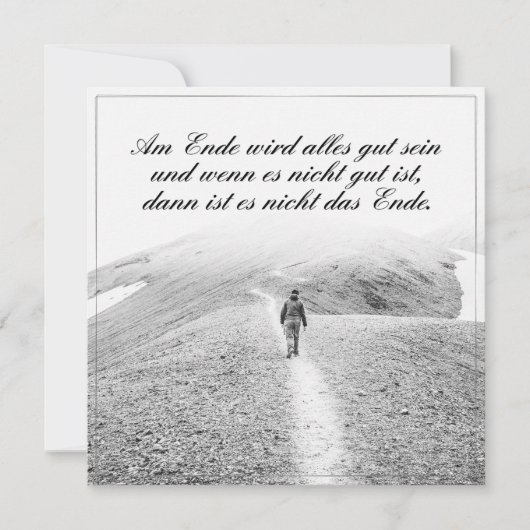 Am Ende Ende wird sich gut sein (Vorderseite)