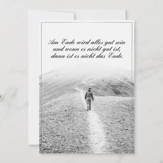 Am Ende Ende wird sich gut sein (Vorderseite)