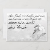 Am Ende Ende wird sich gut sein (Vorderseite)