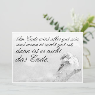 Am Ende Ende wird sich gut sein