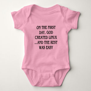 Am ersten Tag schuf Gott Linux… und die Erholung Baby Strampler