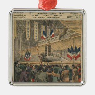 Am Flugzeug-Salon Silbernes Ornament