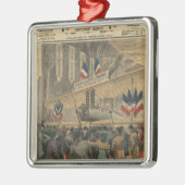 Am Flugzeug-Salon Silbernes Ornament (Links)