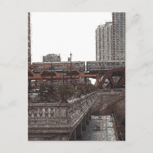 Am Fluss Chicago.. Postkarte (Vorderseite)