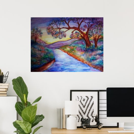 Am Fluss entlang. Poster (Heimbüro)