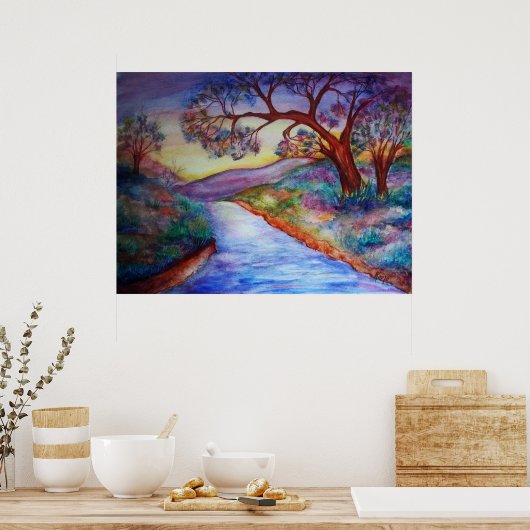 Am Fluss entlang. Poster (Küche)