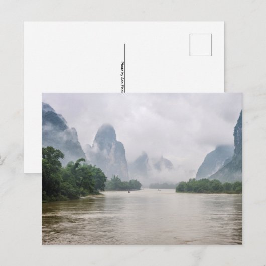 Am Fluss Yangshuo Postkarte (Vorne/Hinten)