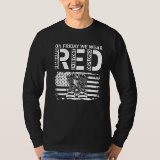Am Freitag tragen wir die rote Flagge der USA T-Shirt