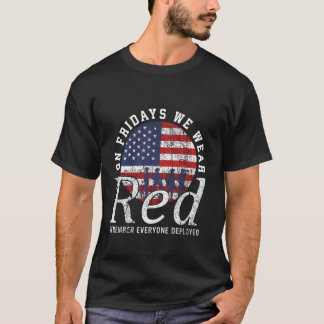 Am Freitag tragen wir rotes Freitag Amerikanische  T-Shirt