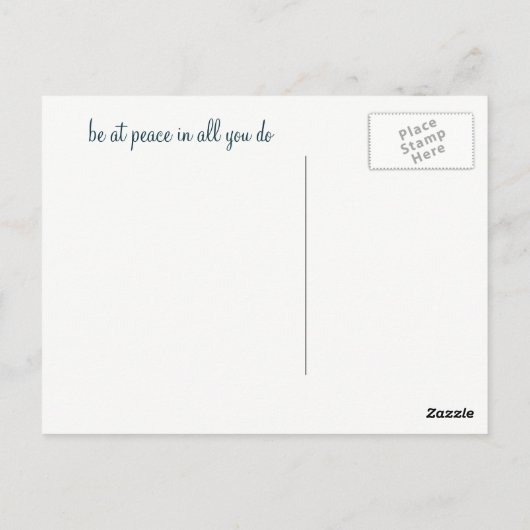 am Friedens~, das Fox sitzt unter einem Vollmond Postkarte (Rückseite)