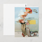 Am Gate Pin Up Postkarte (Vorne/Hinten)