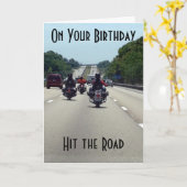 AM GEBURTSTAG GENIESSEN UND ***HIT DIE STRASSE*** KARTE (Gelbe Blume)