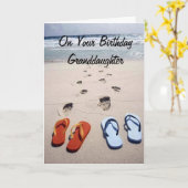 AM GEBURTSTAG **GRANDDAUGTHER** STRANDSTYLE KARTE (Gelbe Blume)