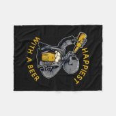 am glücklichsten mit einem Bier mit einem Skelett Fleecedecke (Vorderseite (Horizontal))