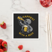 am glücklichsten mit einem Bier mit einem Skelett Serviette (Beispiel)