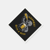 am glücklichsten mit einem Bier mit einem Skelett Serviette (Ecke)