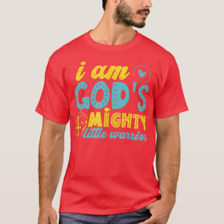 Am Gods Mighty Little Warrior Christlich Kids Girl T-Shirt