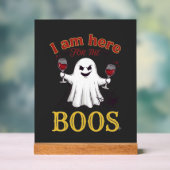 Am Here Boos Halloween-Geist-Weingläser Spinne W Acrylschild (Neutral)