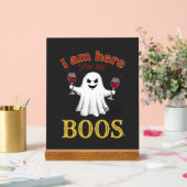 Am Here Boos Halloween-Geist-Weingläser Spinne W Acrylschild (Hochzeit)