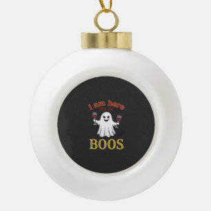 Am Here Boos Halloween-Geist-Weingläser Spinne W Keramik Kugel-Ornament